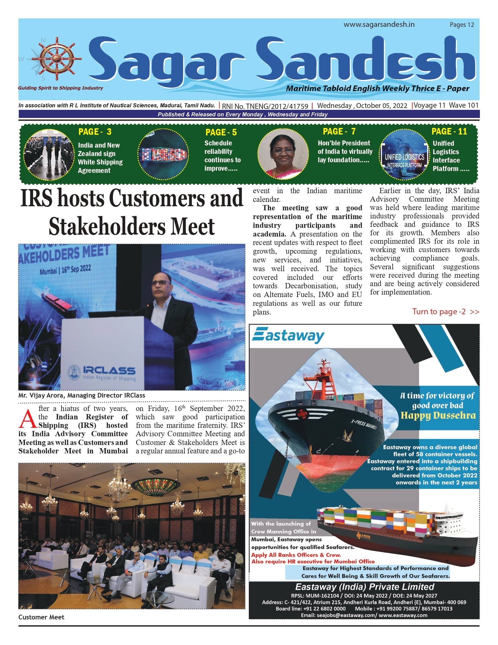 IRS hosts Customers and Stakeholders Meet