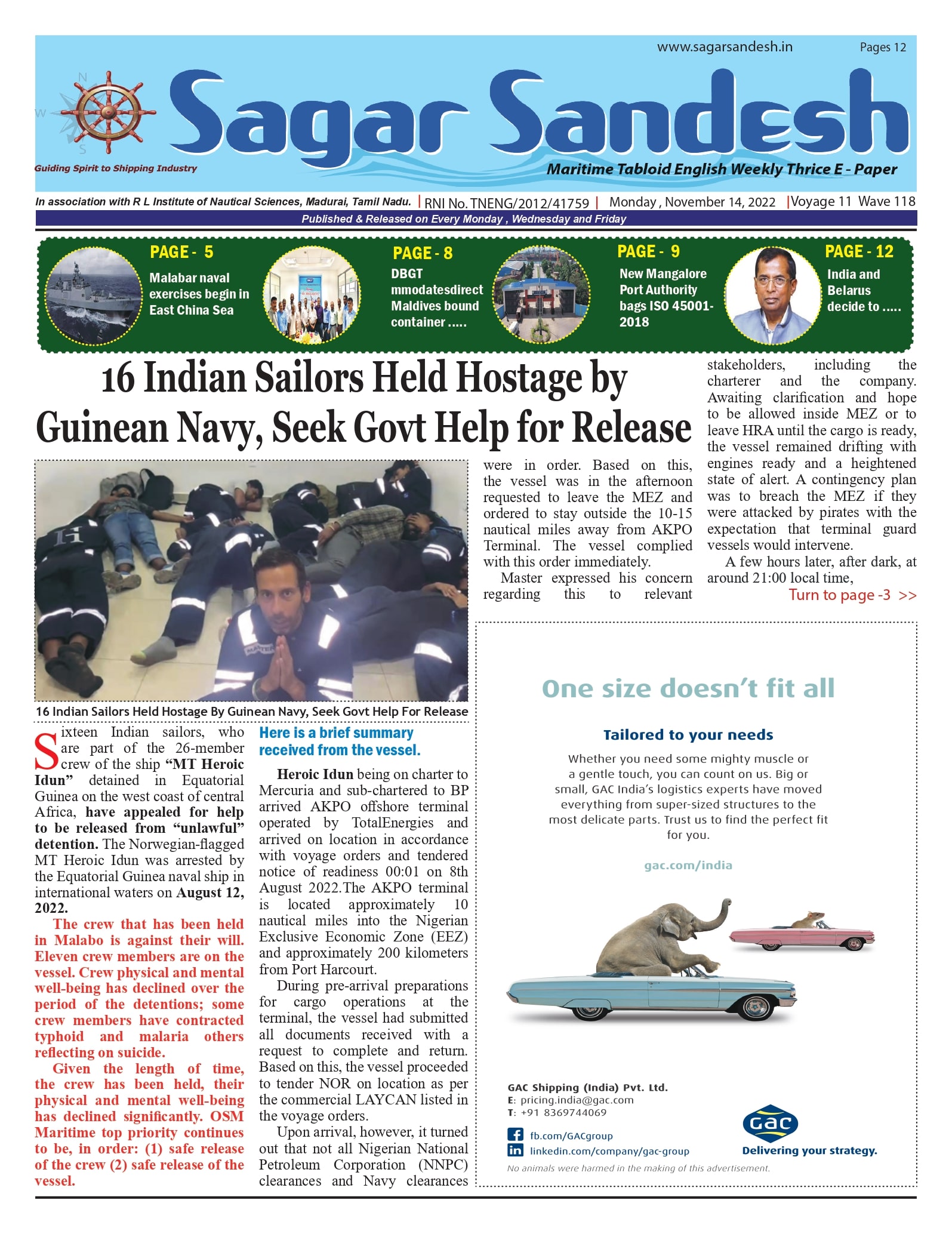16 Indian Sailors Held Hostage by Guinean Navy, Seek Govt Help for Release