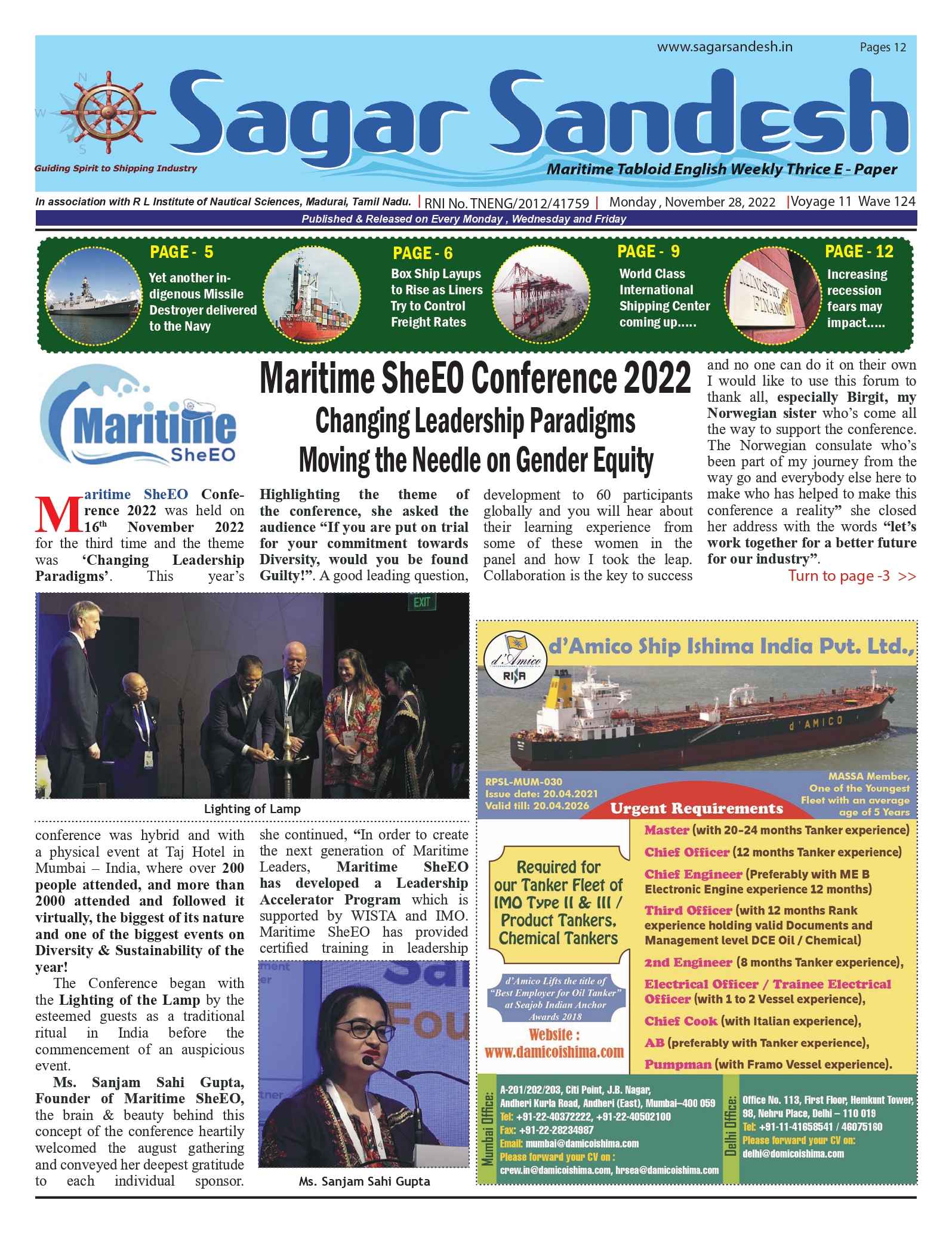 Maritime SheEO Conference 2022 Changing Leadership Paradigms Moving the Needle on Gender Equity