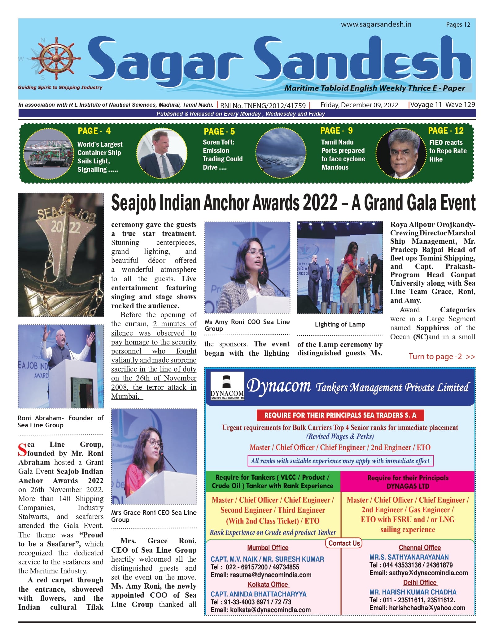 Seajob Indian Anchor Awards 2022 â€“ A Grand Gala Event