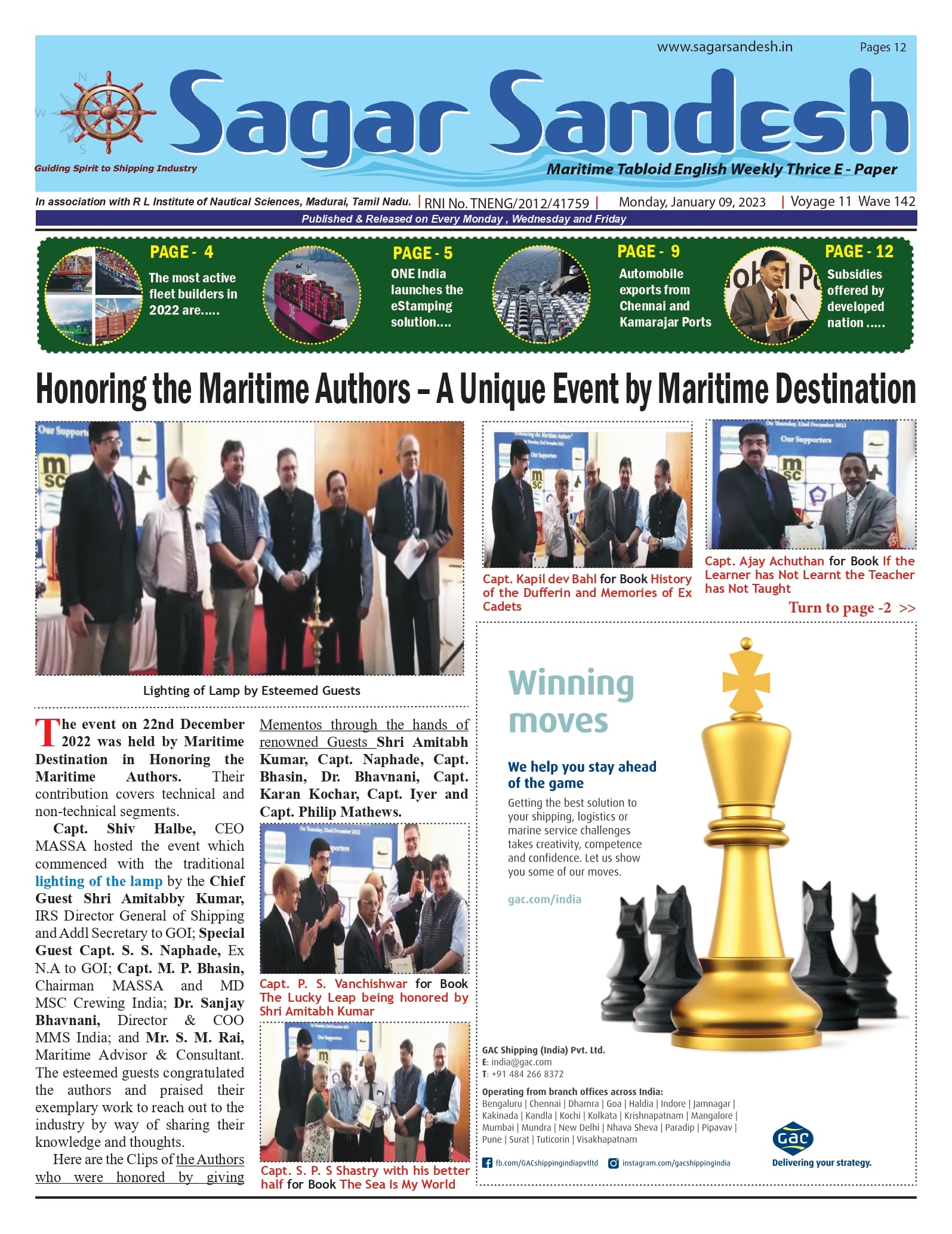 Honoring the Maritime Authors â€“ A Unique Event by Maritime Destination