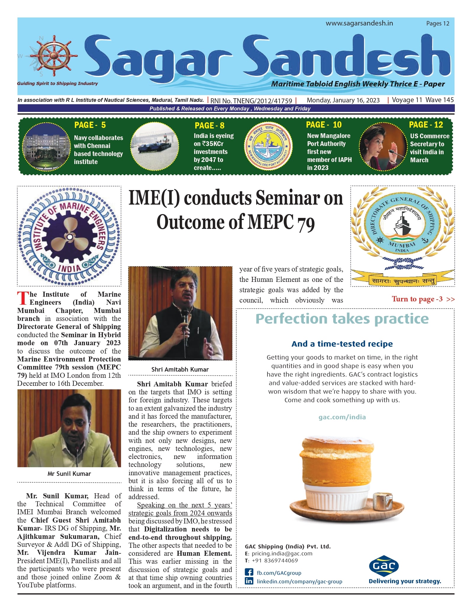IME(I) conducts Seminar on Outcome of MEPC 79