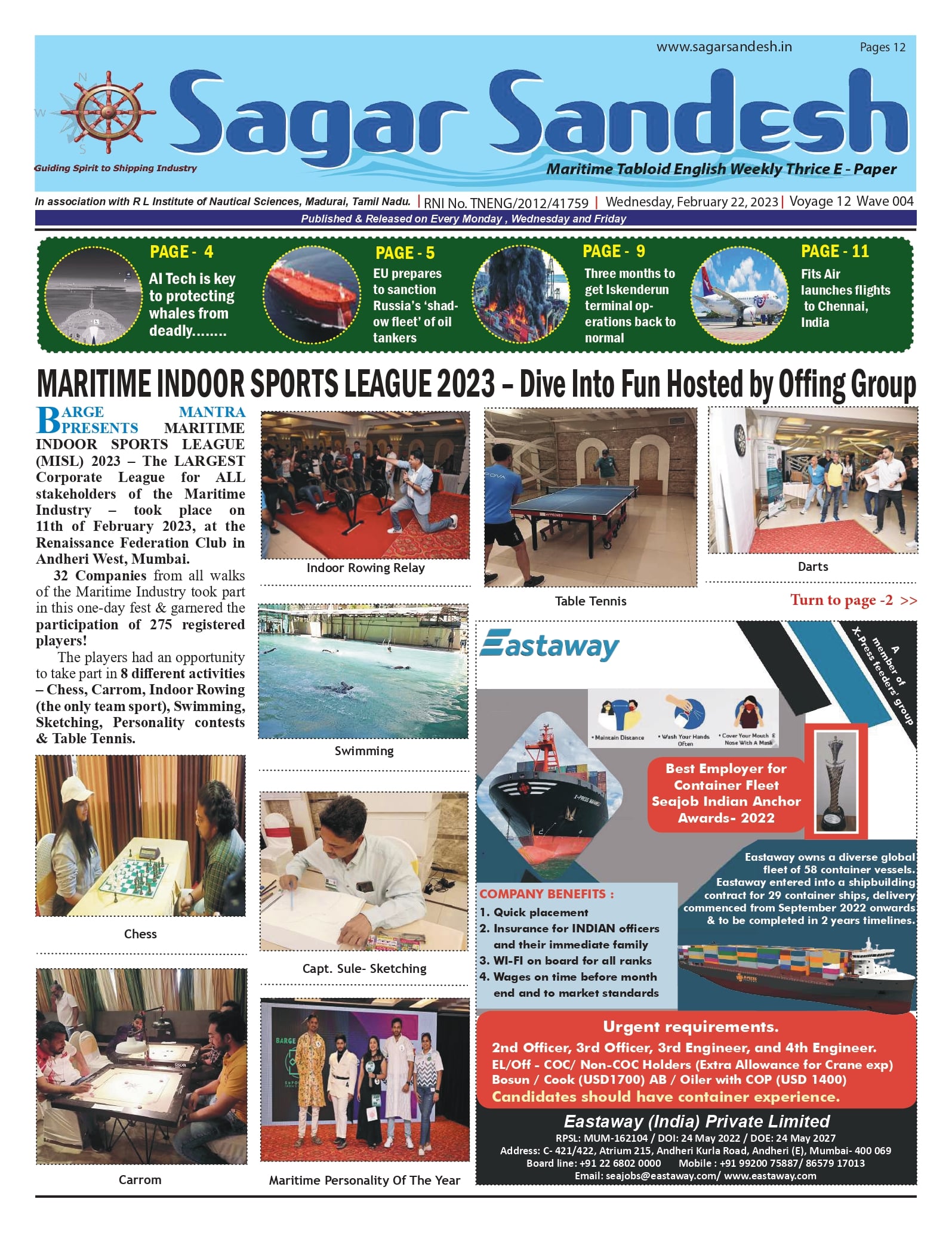 MARITIME INDOOR SPORTS LEAGUE 2023 â€“ Dive Into Fun Hosted by Offing Group