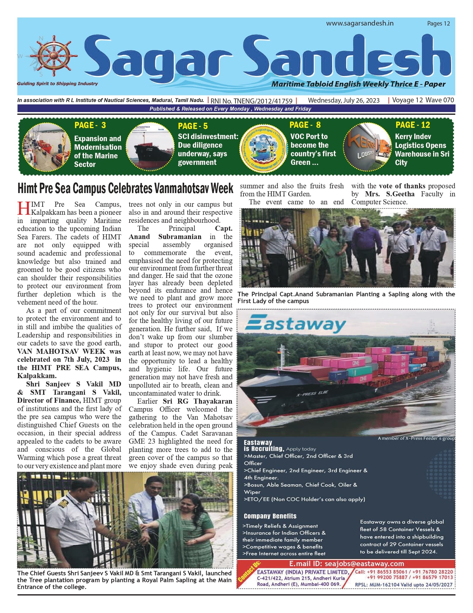 Himt Pre Sea Campus Celebrates Vanmahotsav Week