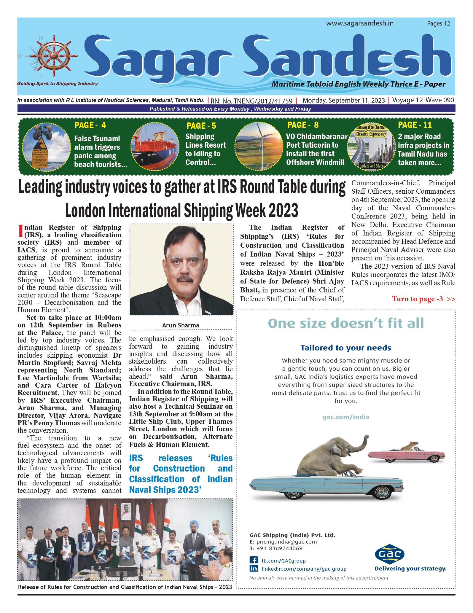 Leading industry voices to gather at IRS Round Table during London International Shipping Week 2023