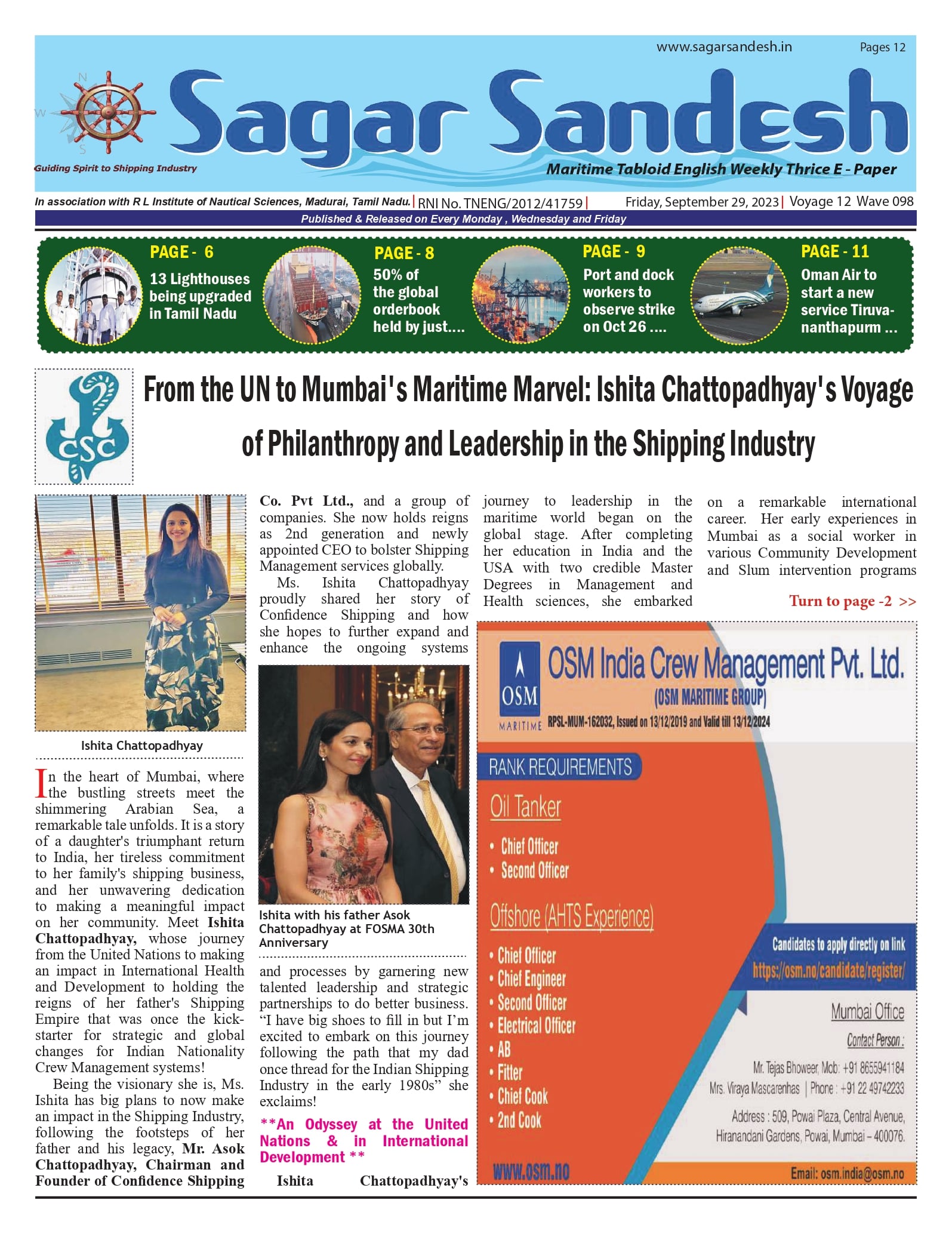 From the UN to Mumbai's Maritime Marvel: Ishita Chattopadhyay's Voyage of Philanthropy and Leadership in the Shipping Industry