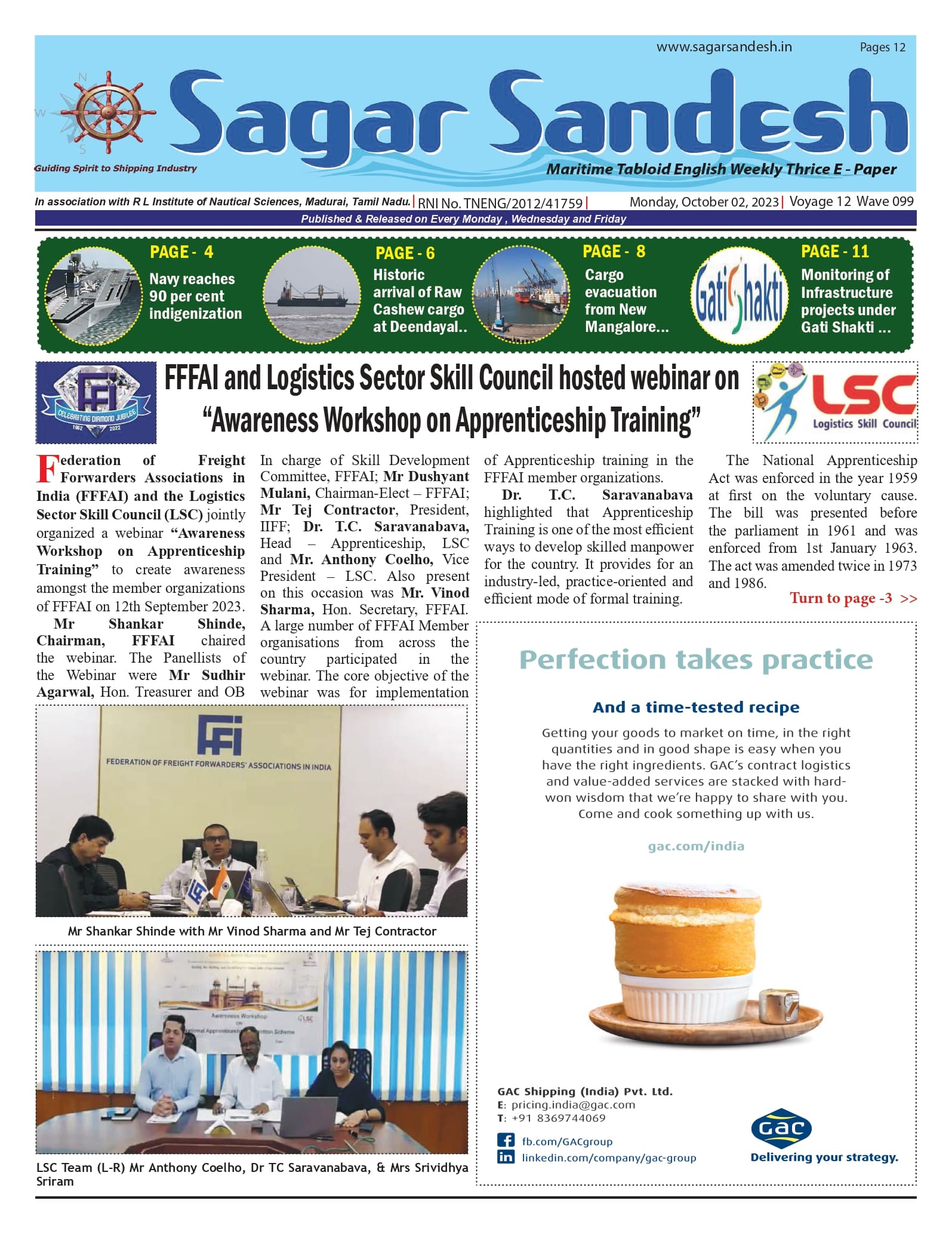 FFFAI and Logistics Sector Skill Council hosted webinar on â€œAwareness Workshop on Apprenticeship Trainingâ€
