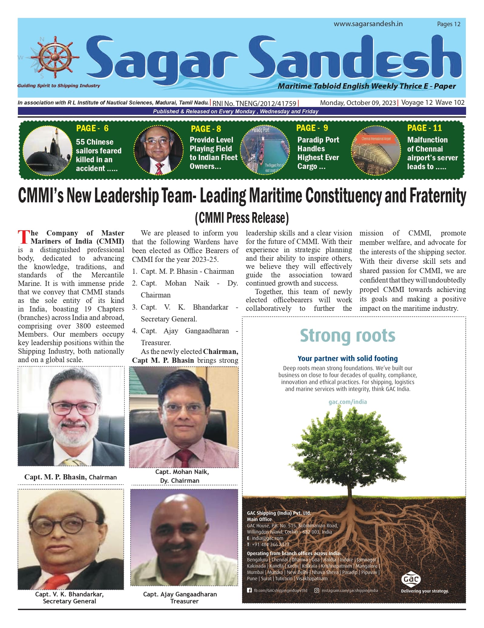 CMMIâ€™s New Leadership Team- Leading Maritime Constituency and Fraternity (CMMI Press Release)