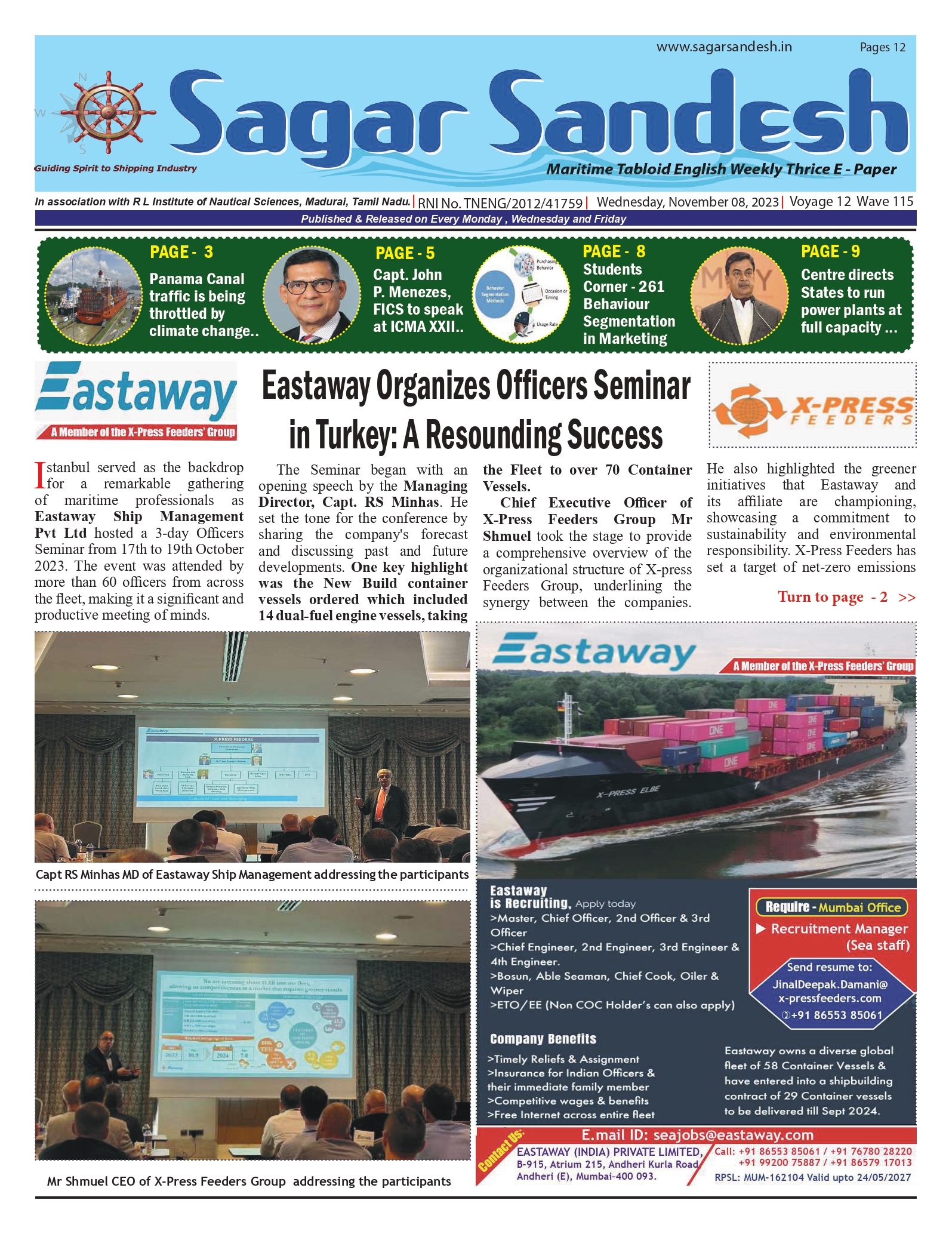 Eastaway Organizes Officers Seminar in Turkey: A Resounding Success