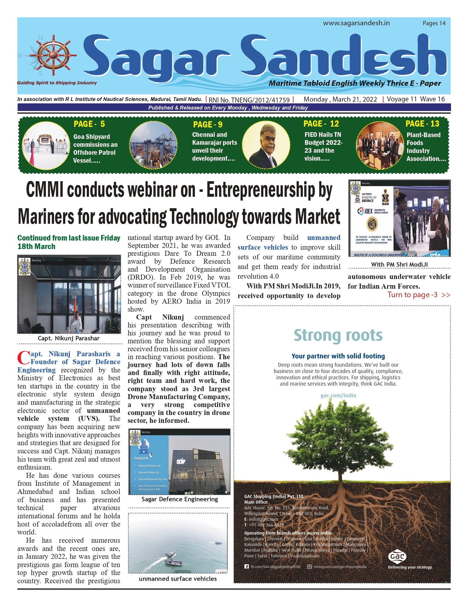 CMMI conducts webinar on - Entrepreneurship by Mariners for advocating Technology towards Market-2