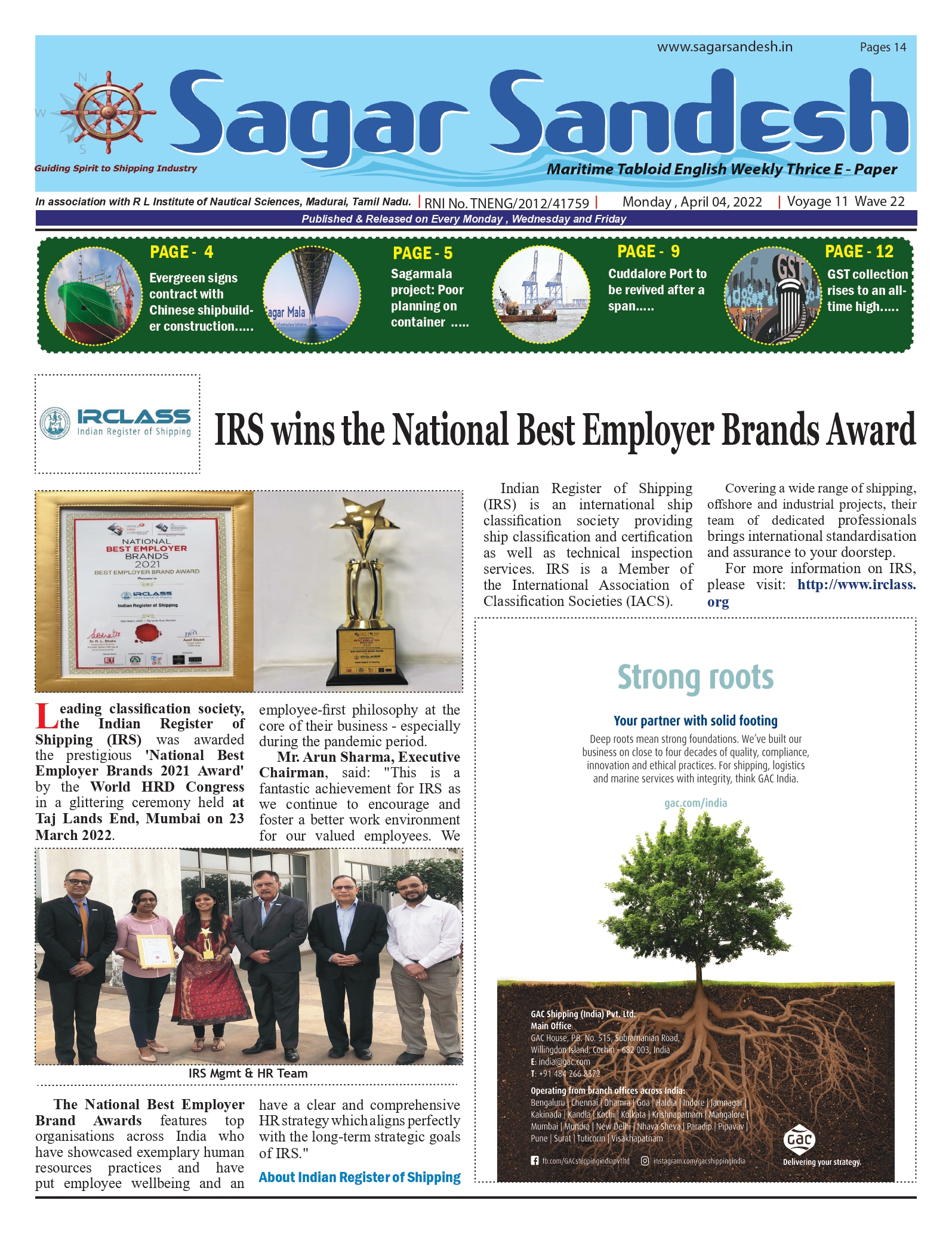 IRS wins the National Best Employer Brands Award