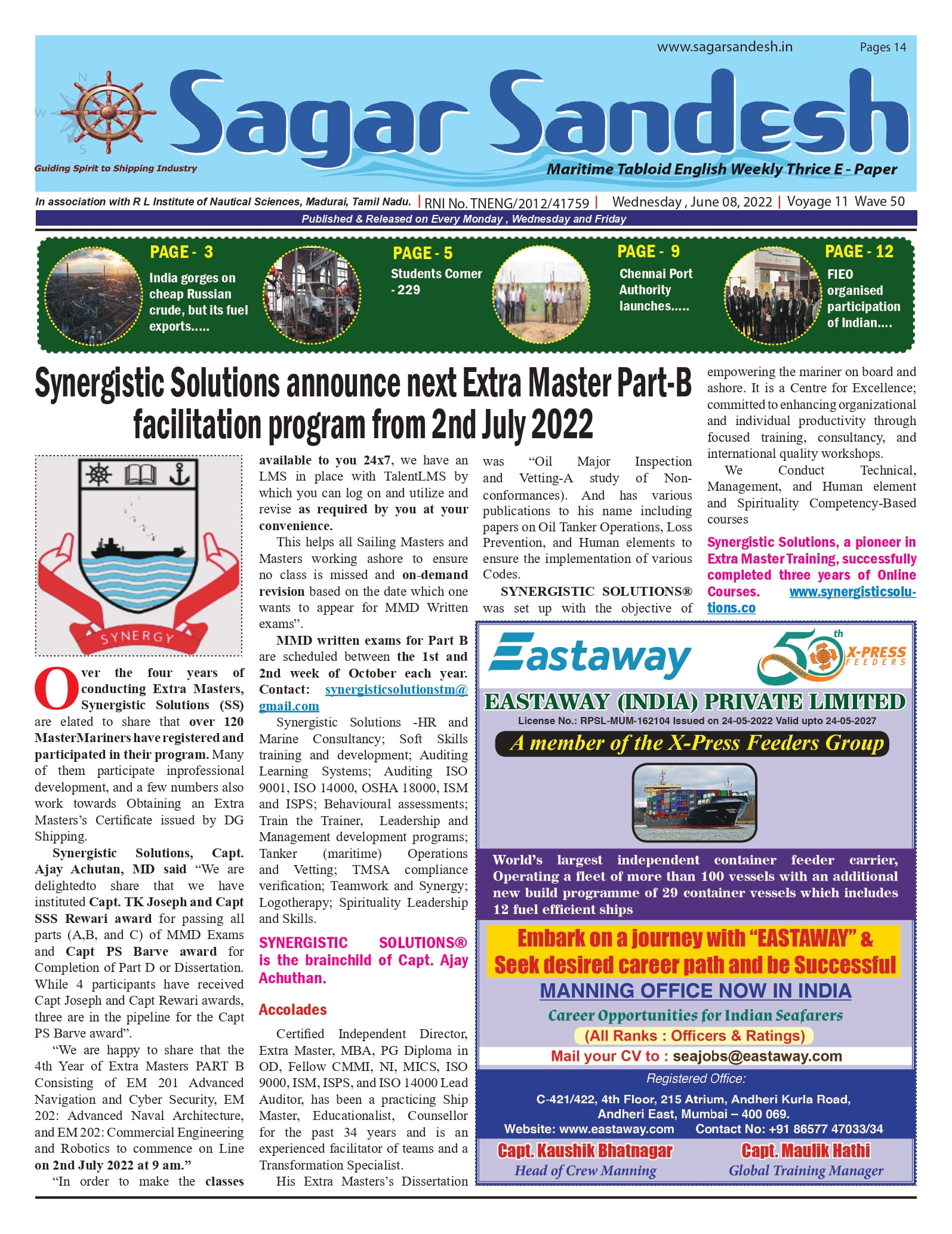 Synergistic Solutions announce next Extra Master Part-B facilitation program from 2nd July 2022