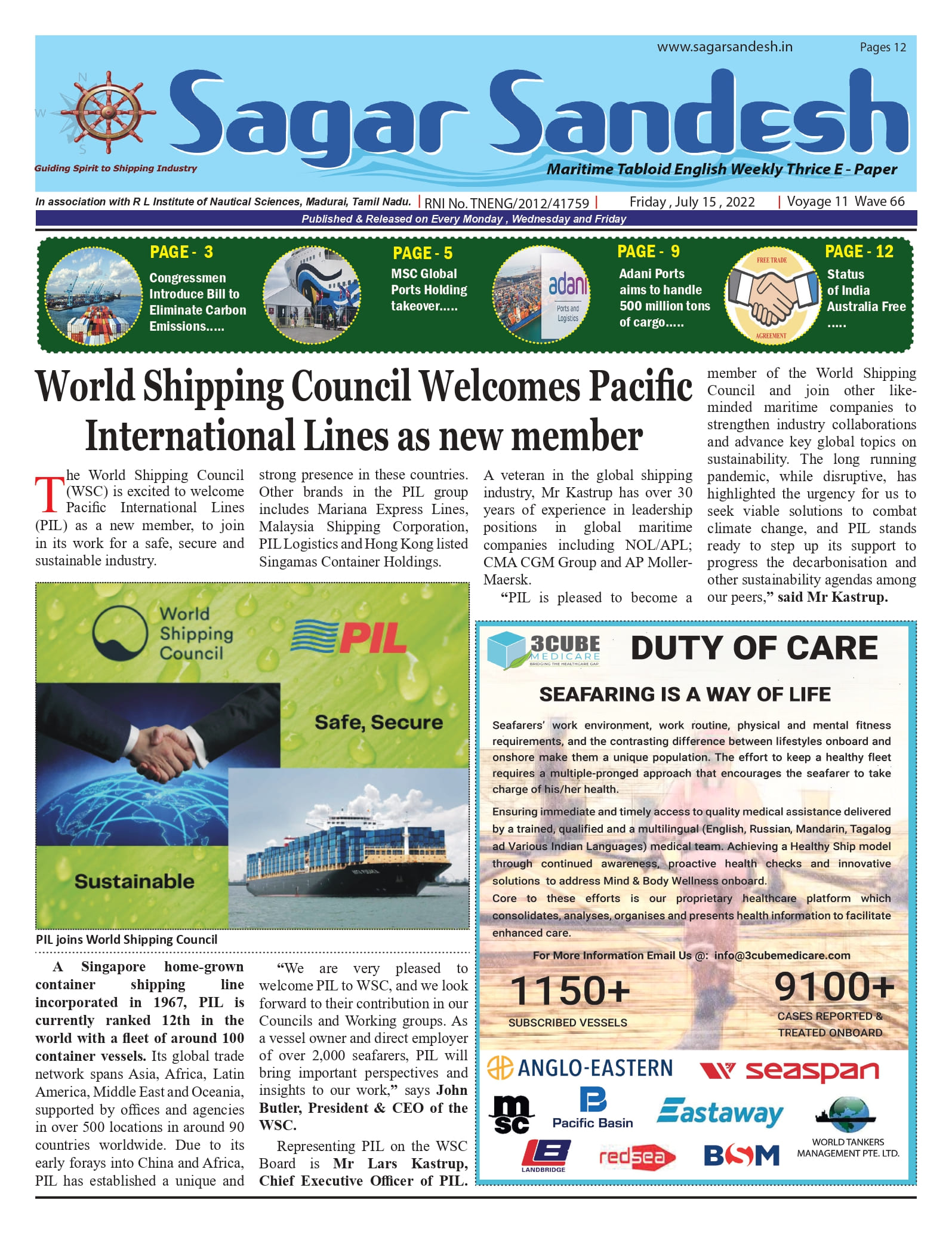 World Shipping Council Welcomes Pacific International Lines as new member