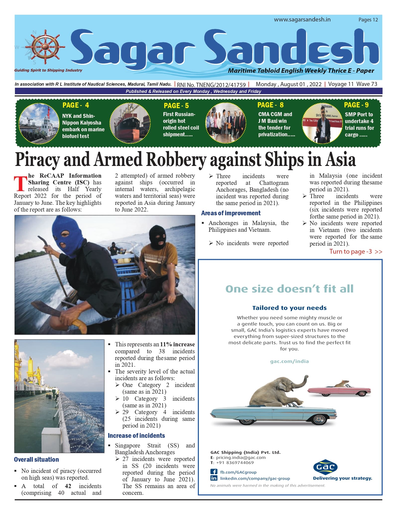 Piracy and Armed Robbery against Ships in Asia