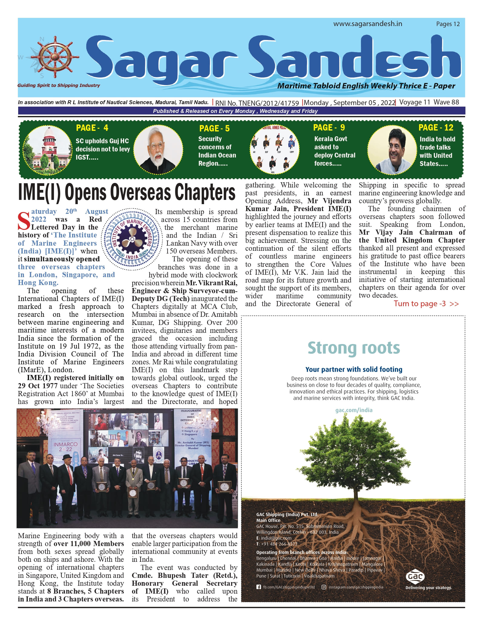 IME(I) Opens Overseas Chapters