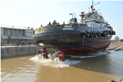 MSME shipyard in Gujarat builds 25 tonne Bollard Pull Tug for Indian Navy