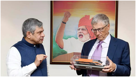 Bill Gates gives a thumbs up to Union Health Ministry’s BHISHM portable hospital project