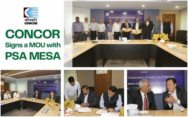 CONCOR and PSA MESA signs MoU for cost effective logistics service to customers