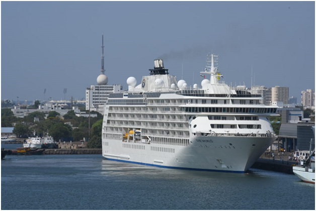 Arrival of “MS The World “Cruise ship at Chennai Port 