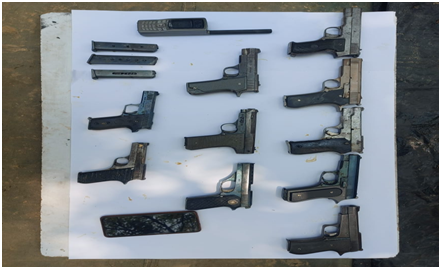 Assam rifles recover huge quantity of arms and ammunitionalong indo-Myanmar border in Nagaland