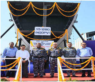 Keel laying of the first next generation offshore patrol vessel at goa shipyard