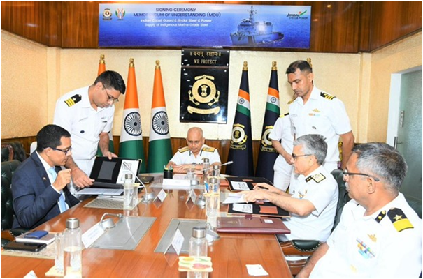 Indian Coast Guard inks MoU for indigenous marine grade steel to enhance indigenous content in shipbuilding