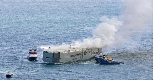 Cargo ship carrying electric cars catches fire near Alaska