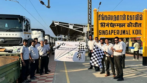 Daimler India sends BharatBenz trucks by rail for first time