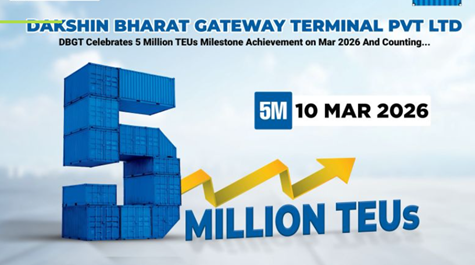 Dakshin Bharat Gateway Terminal achieves new milestone, handled 5 million TEUs
