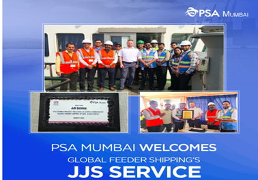 JNPA’s Container Terminal, PSA Mumbai welcomes Global Feeder Shipping’s JJS Service
