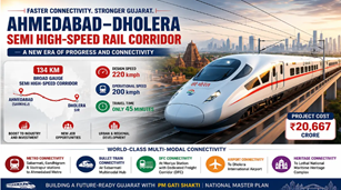 Ahmedabad-Dholera Semi-High-Speed Rail Corridor to be extended up to Bhavnagar, enhancing regional connectivity