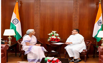 FM Sitharaman meets Suvendu Adhikari, CM of West Bengal, in New Delhi