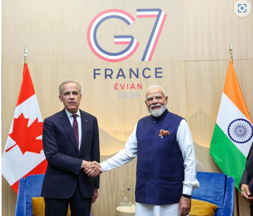 PM Modi meets PM Mark Carney of Canada on the sidelines of the G7 Summit
