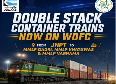 CONCOR launches Double Stack Container Train services from JNPA on WDFC