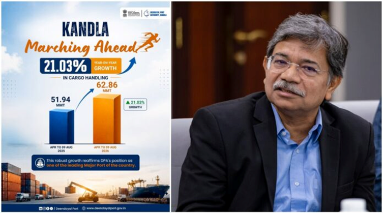 Kandla Marches Ahead: Deendayal Port Records 21% Cargo Growth, Handles 62.86 MMT in Just 131 Days
