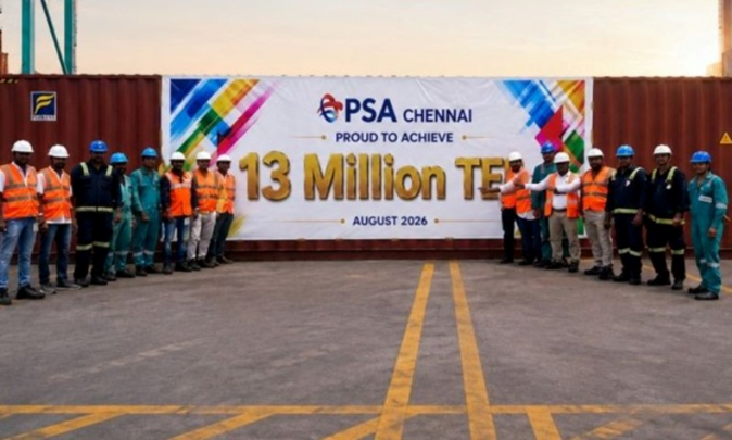PSA Chennai Surpasses 13 Million TEUs, Marking Major Milestone in India’s East Coast Trade Connectivity