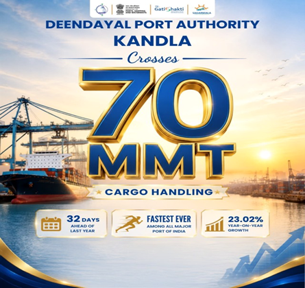 DPA Kandla crosses historic 70 MMT cargo milestone in record time