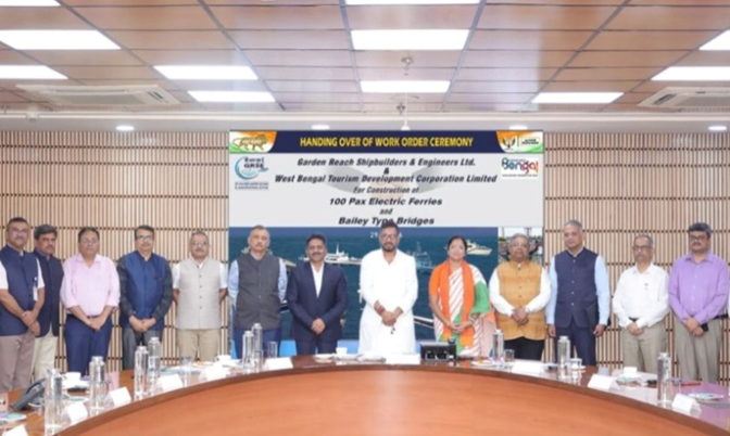 GRSE Secures Orders from West Bengal for Hybrid Ferries and Bailey Bridges