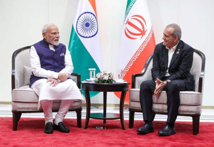 PM Modi meets with the President of Iran on the sidelines of SCO Summit