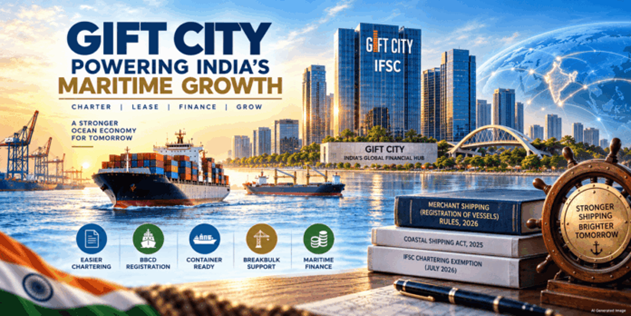 GIFT City gets a Major Maritime Boost as India eases Foreign Vessel Chartering and Registration