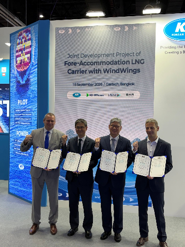 KR, HD Hyundai Heavy Industries, BAR Technologies and Liberian Registry Join Forces on Wind-Assisted LNG Carrier