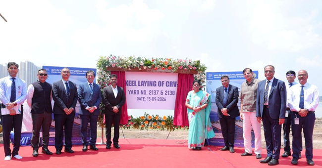 GRSE lays keels for two coastal research vessels for GSI
