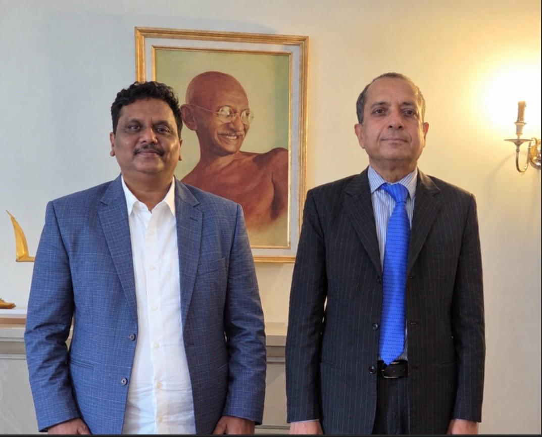 Chairmanof the Merchant Navy Welfare Board (India)  MEETS INDIAN AMBASSADOR IN ATHENS 