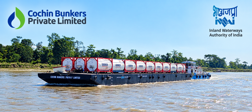 IWAI Facilitates Methanol Movement from Guwahati to Bogibeel, Opening New Inland Waterway Cargo Opportunity