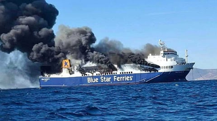 Fire breaks out on Ro-Pax ferry off Greece, all 29 on board evacuated safely