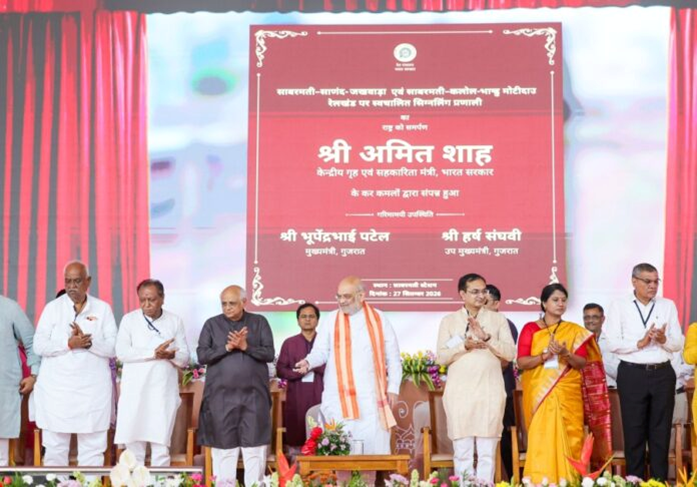 Amit Shah inaugurates development projects worth ₹1,472 crore and flagged off the country’s first LNG-powered train from Sabarmati Railway Station in Ahmedabad