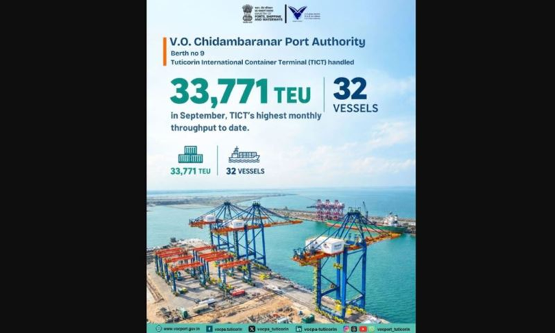 TICT Records Highest-Ever Monthly Throughput with 33,771 TEUs in September