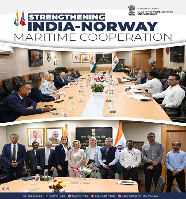 India–Norway Maritime Cooperation gains momentum as MoPS&W Secretary Vijay Kumar meets Kongsberg Group President and CEO