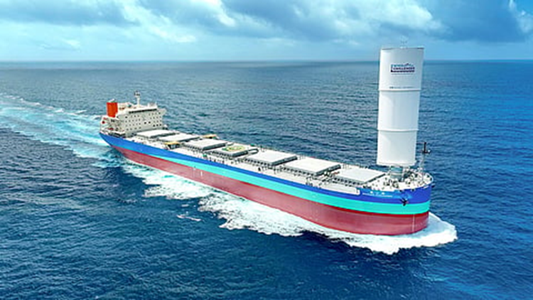 Mitsui OSK Lines takes delivery of sail-equipped LNG dual-fuel coal carrier
